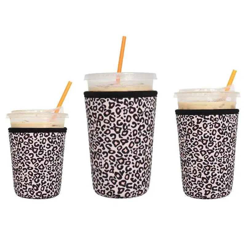 Leopard Print Cup Sleeve Set (3-Pack) – Insulated Neoprene Sleeve for Coffee Cups & Water Bottles