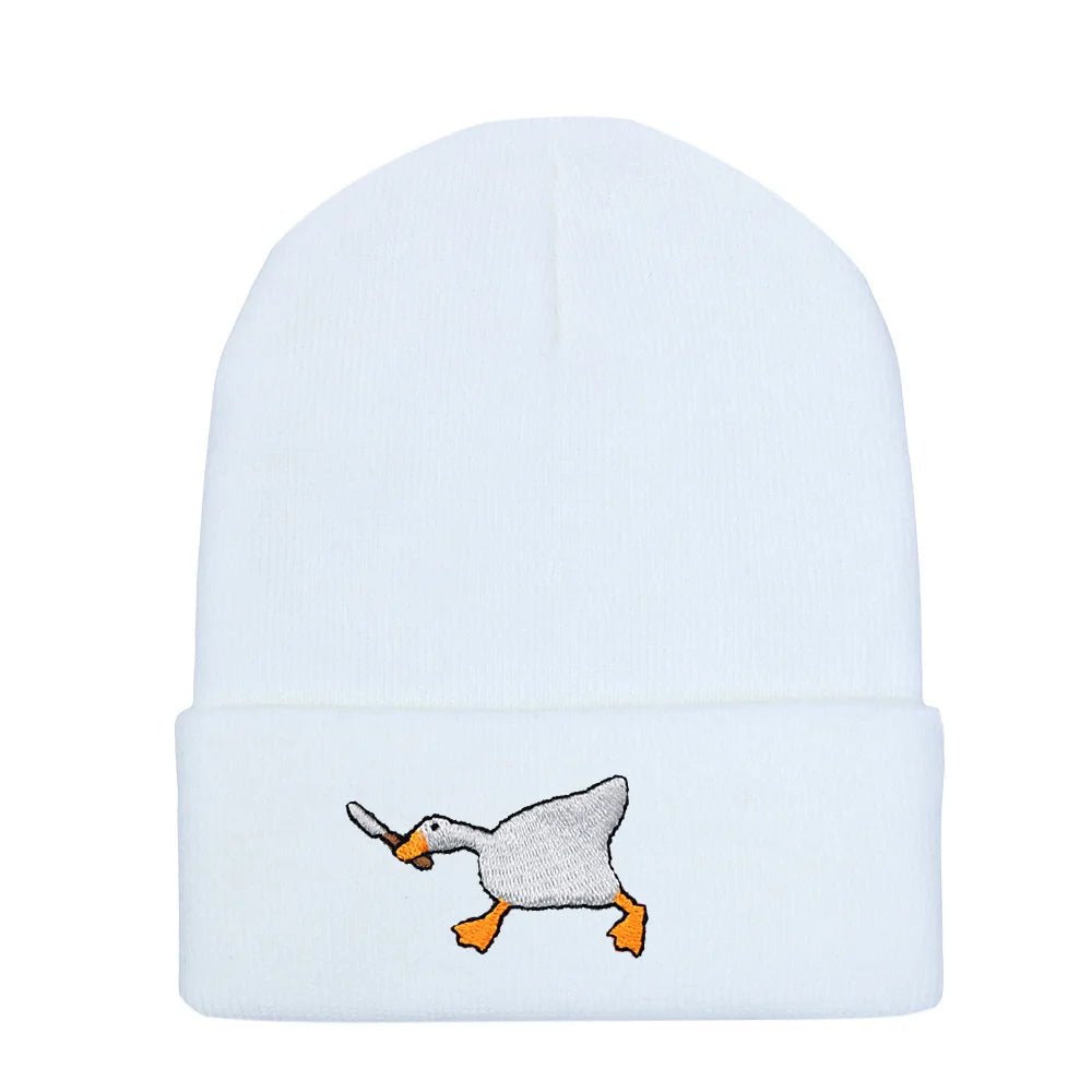 Big Goose Embroidered Knitted Beanie — Unisex Winter Hat | 17 Colors