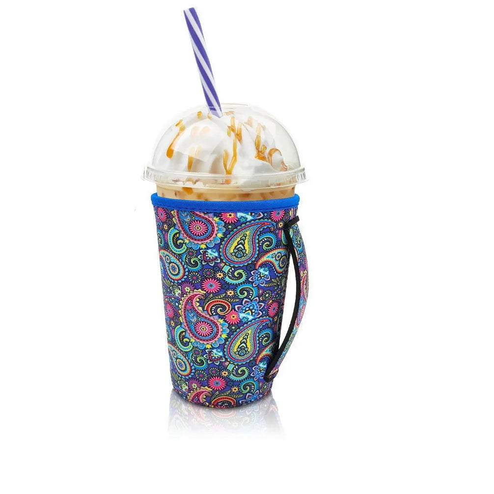 Neoprene Iced Coffee Sleeve with Handle – Fits 30–32oz Cups