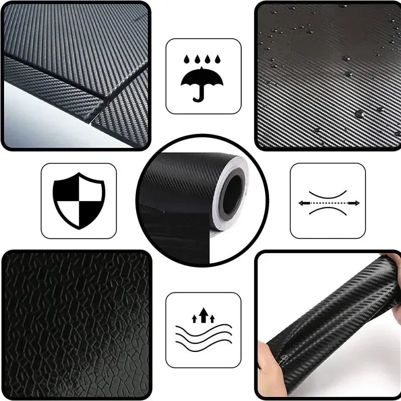 Gloss Black Carbon Fiber Vinyl Wrap