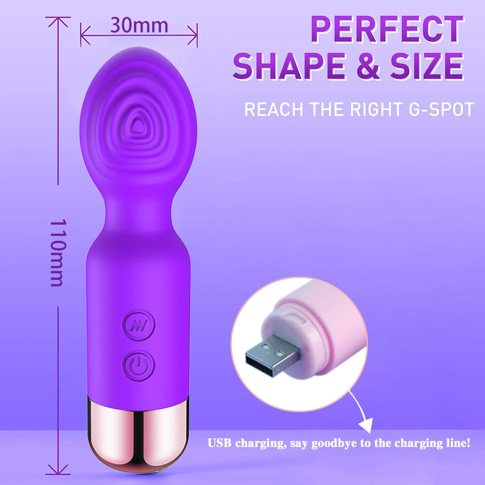 Mini AV Wand Vibrator for Women – G-Spot & Clitoral Stimulator