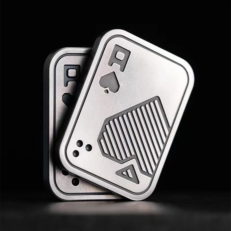 Metal Play Cards and Skull Push Slider EDC Fidget Toy