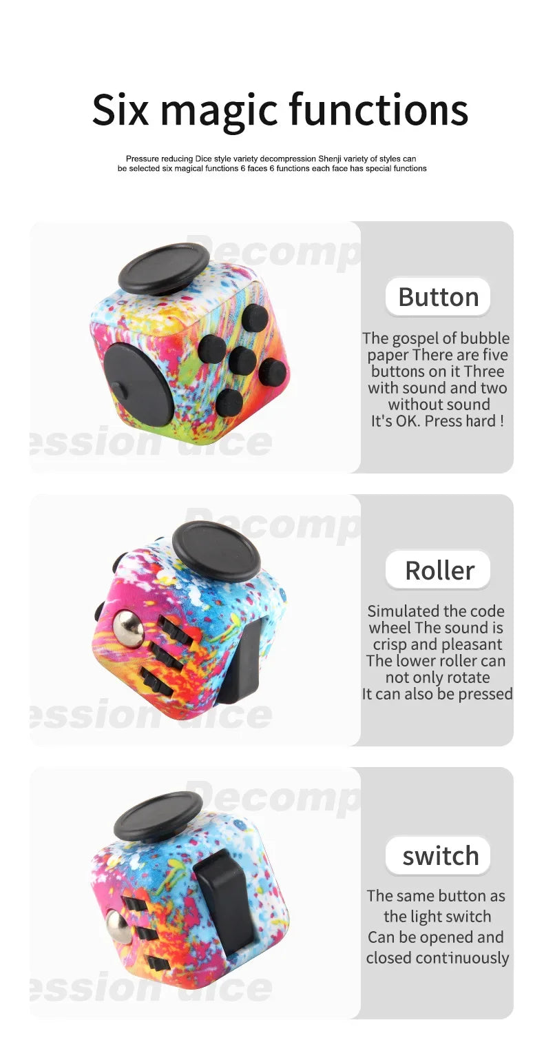 Fidget Cube Stress Relief Toy for Kids & Adults