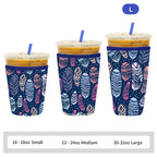Reusable Neoprene Iced Coffee Sleeve – Fits 16–32oz Cups | 8 Fun Patterns