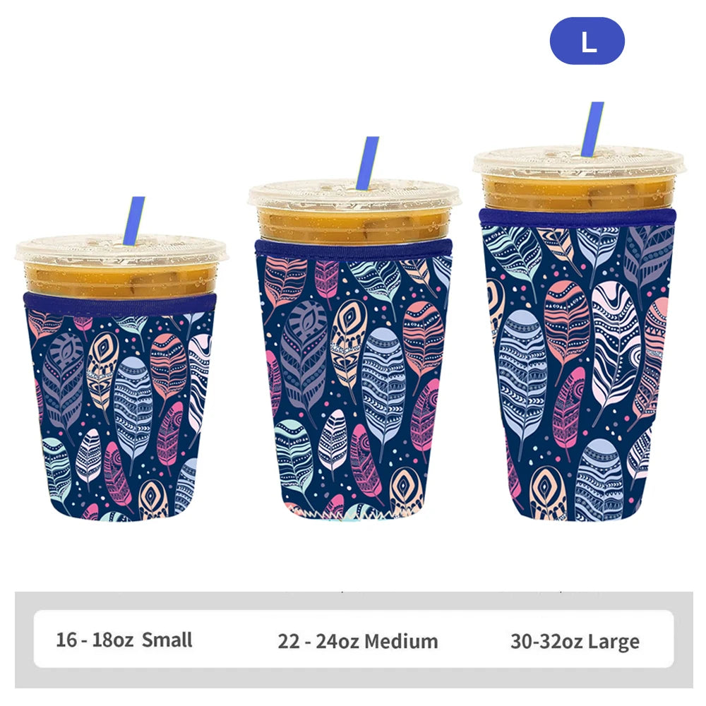 Reusable Neoprene Iced Coffee Sleeve – Fits 16–32oz Cups | 8 Fun Patterns