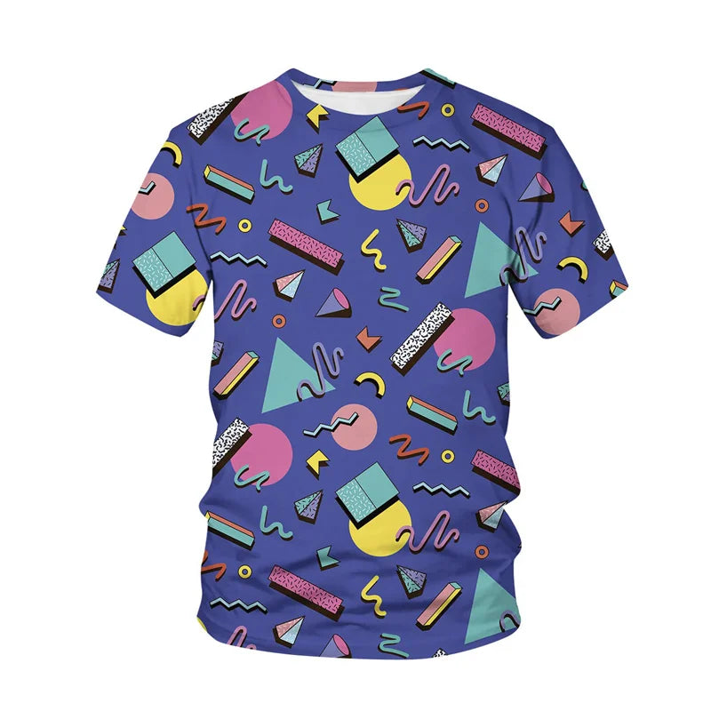 Retro 3D Print Hip Hop Streetwear Tee