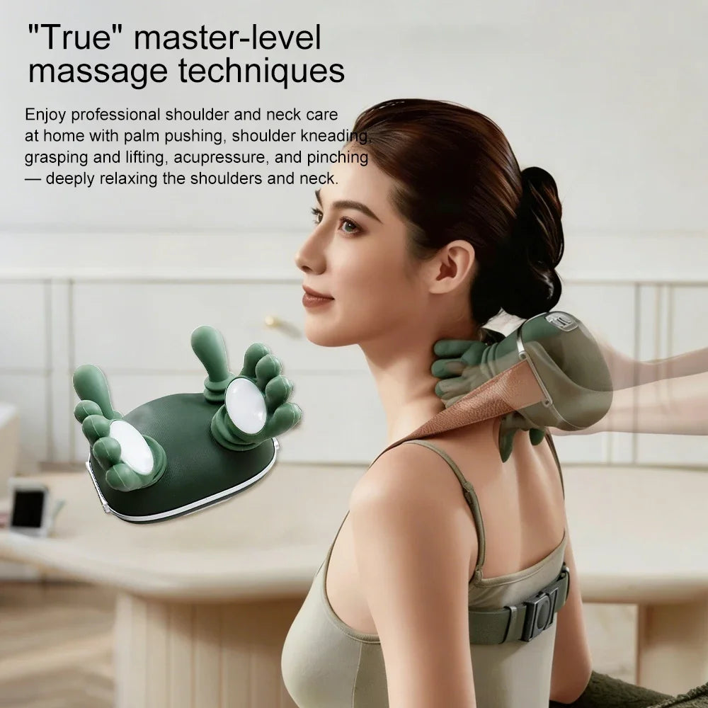 4D Shiatsu Neck & Shoulder Massager — Hands-Free Deep Tissue Relief