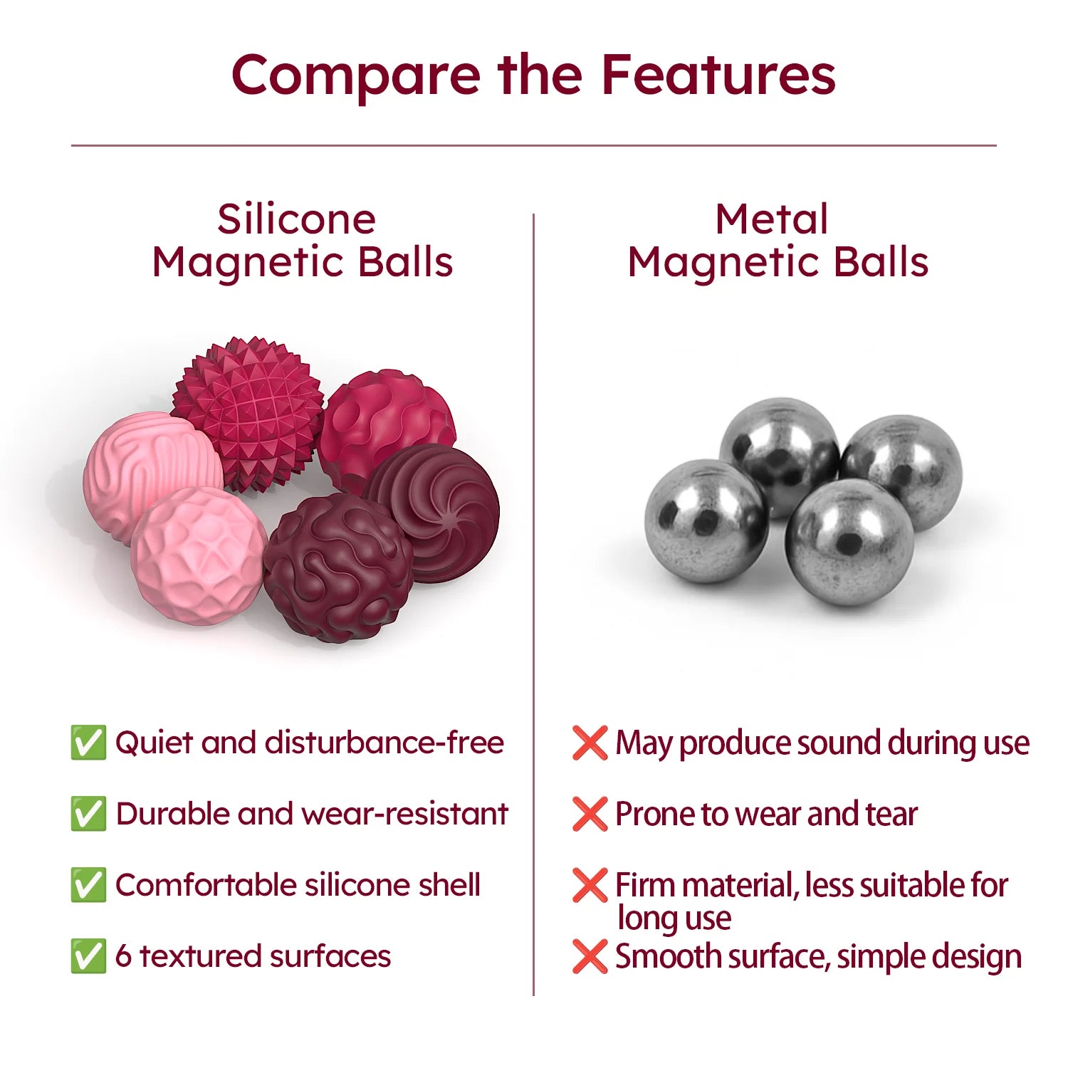 Magnetic Silicone Fidget Balls – Stress Relief & Focus Toy
