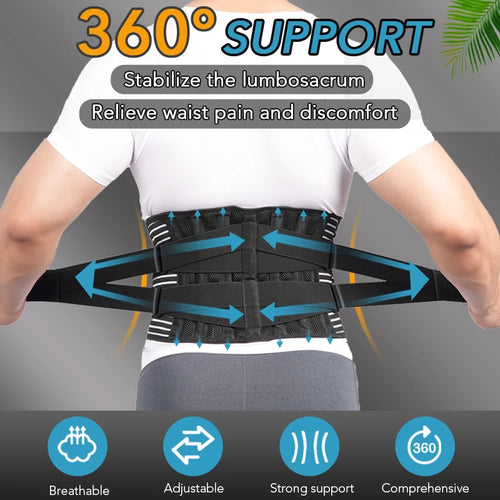 Back Brace for Lower Back Pain – 6-Stay Lumbar Support Belt