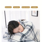 Wearable Flannel Shawl Blanket — Cozy Wrap for Home, Office & Travel