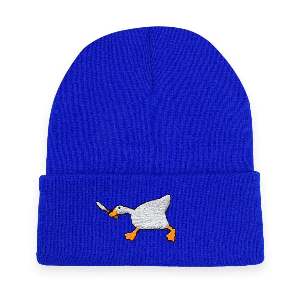Big Goose Embroidered Knitted Beanie — Unisex Winter Hat | 17 Colors