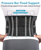Back Brace for Lower Back Pain – 6-Stay Lumbar Support Belt