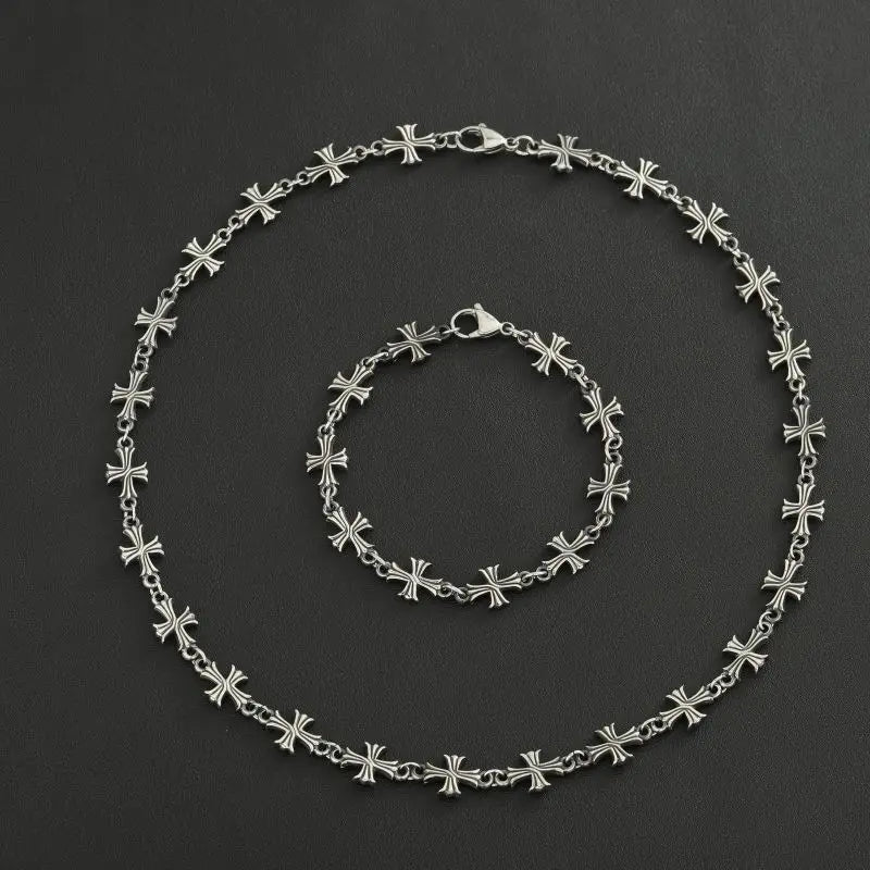 Punk Chain with Cross Necklace