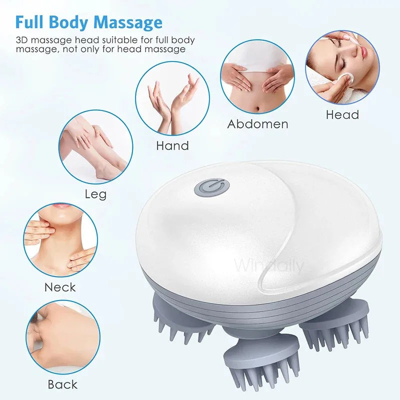 Electric Scalp & Body Massager – Deep Tissue Kneading