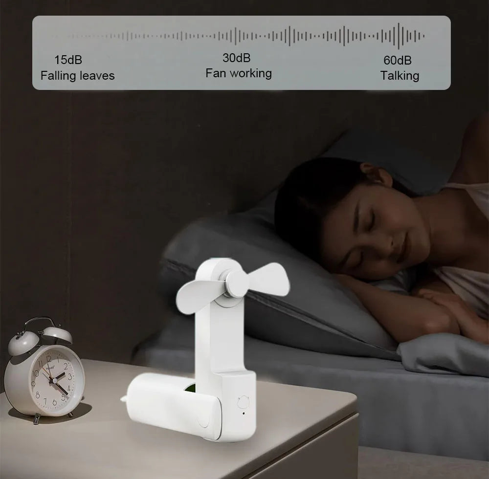 Pocket Fan with Power Bank – USB Rechargeable, Foldable & Ultra-Portable