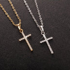 Cross Rhinestone Pendant Necklace