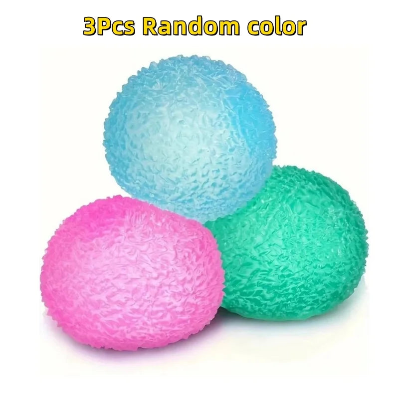 Multicolor Texture Ice Ball Squishy Fidget Toy — Soft Squeeze Stress Ball