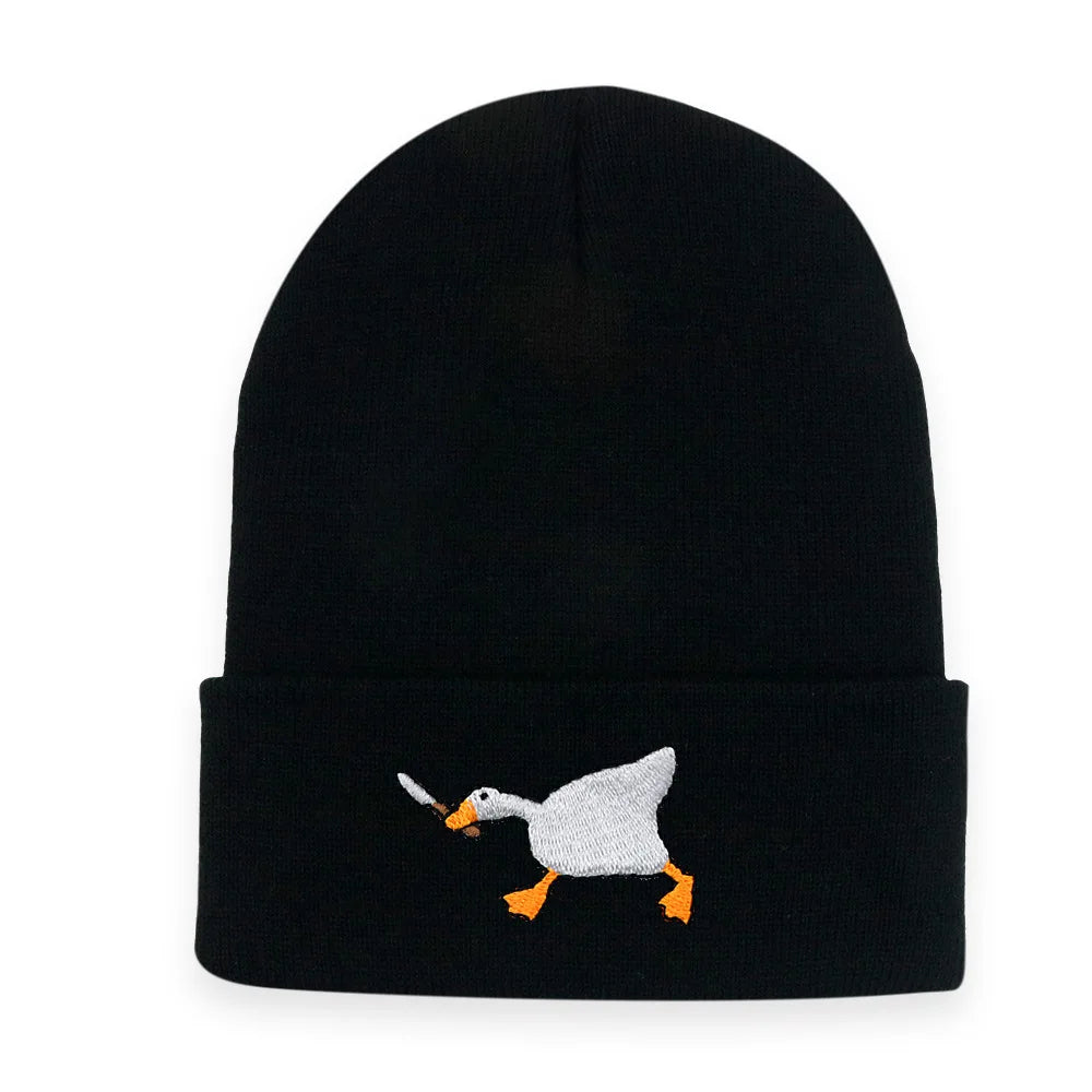 Big Goose Embroidered Knitted Beanie — Unisex Winter Hat | 17 Colors