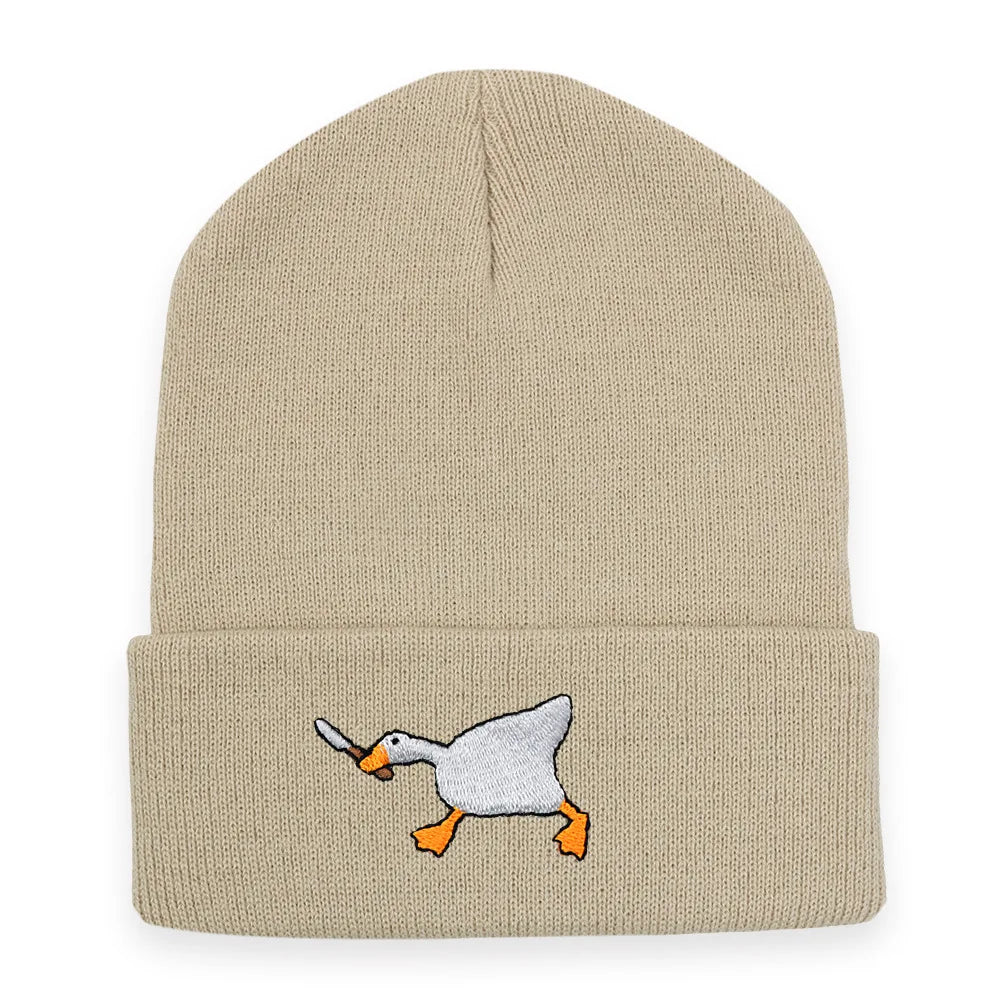 Big Goose Embroidered Knitted Beanie — Unisex Winter Hat | 17 Colors