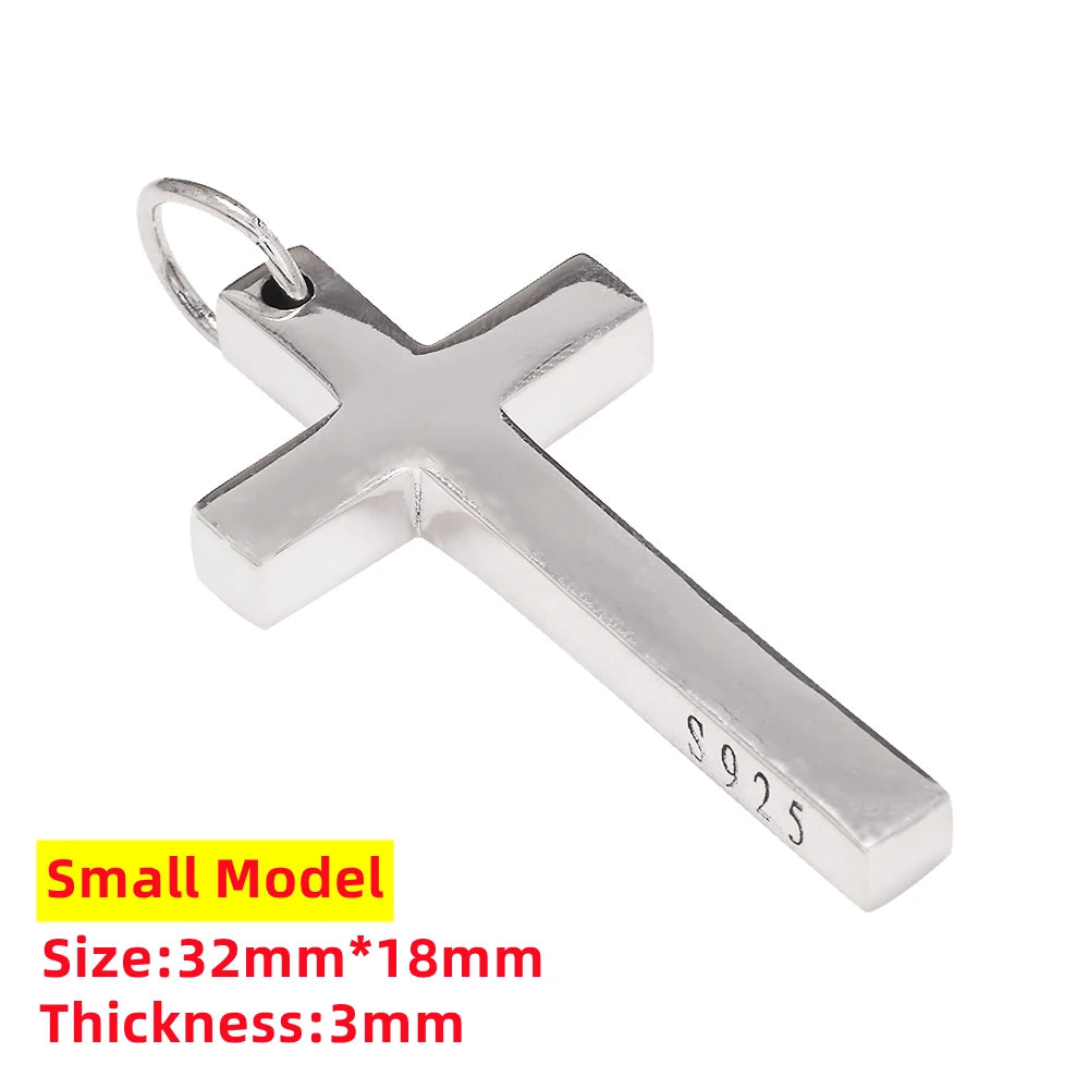 100% Solid S925 Sterling Silver Cross Pendant