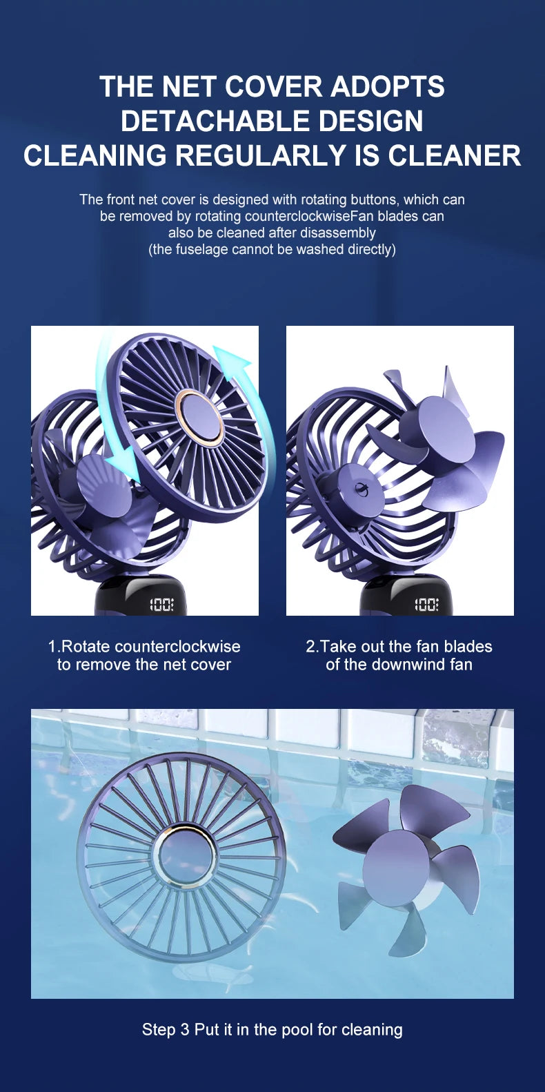 Portable Neck Fan with Phone Stand & LED Display