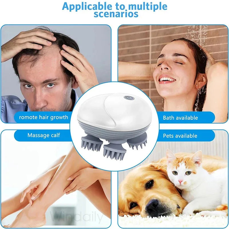 Electric Scalp & Body Massager – Deep Tissue Kneading