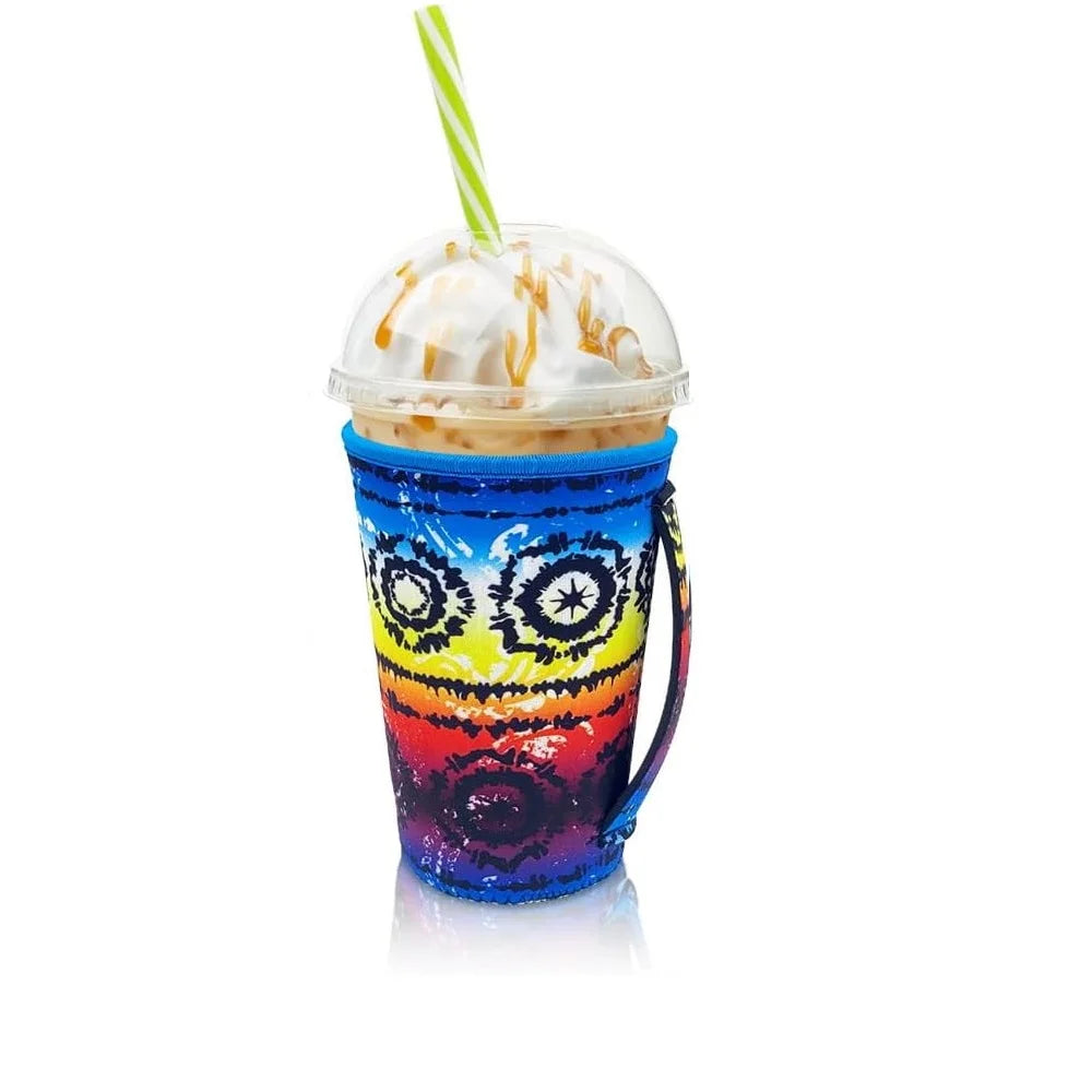 Neoprene Iced Coffee Sleeve with Handle – Fits 30–32oz Cups