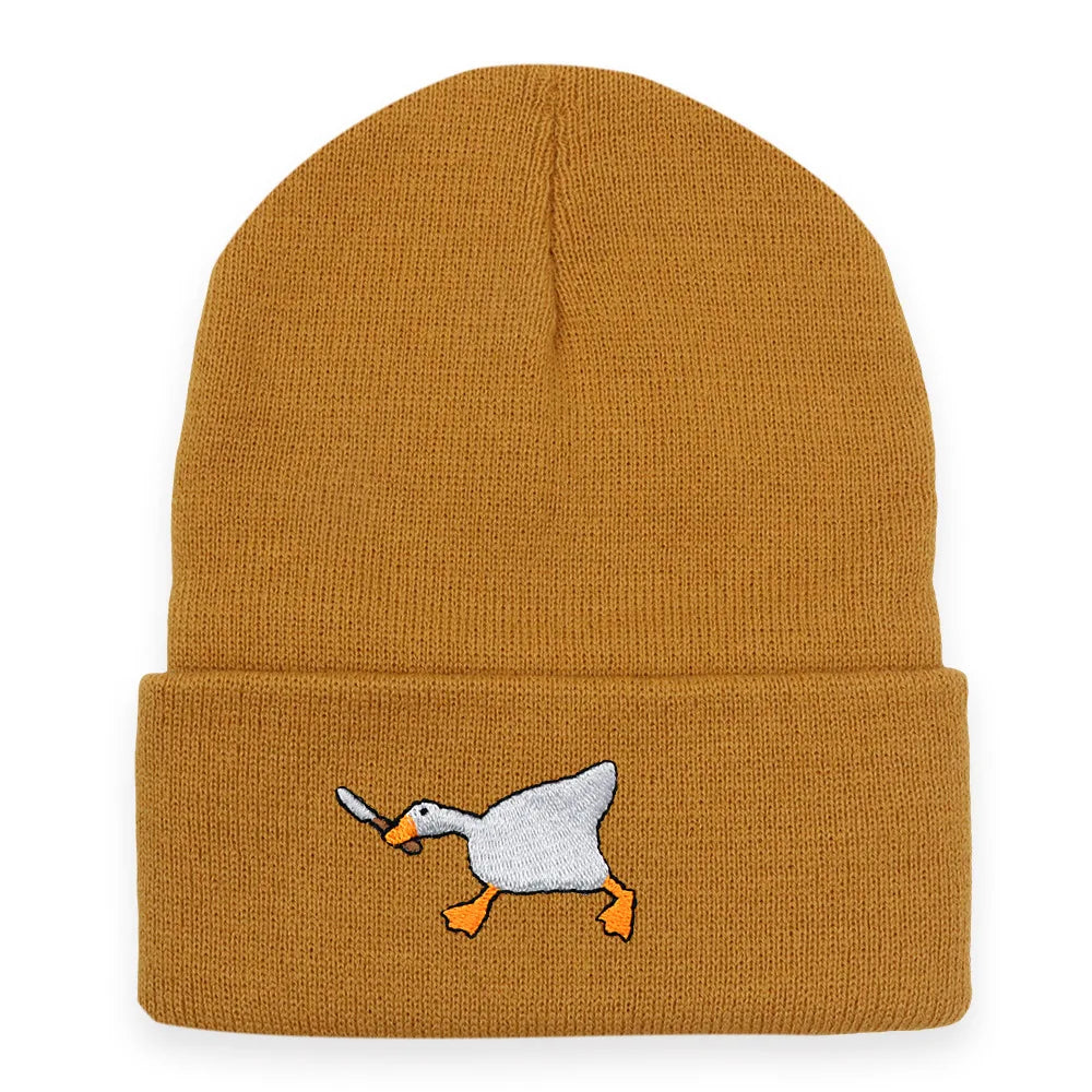 Big Goose Embroidered Knitted Beanie — Unisex Winter Hat | 17 Colors
