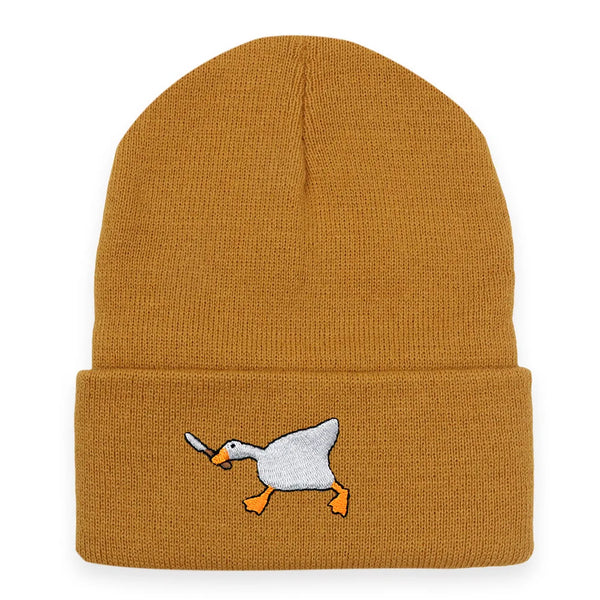 Big Goose Embroidered Knitted Beanie — Unisex Winter Hat | 17 Colors