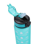 1L Motivational Sports Water Bottle with Straw & Time Scale — BPA-Free, Leakproof