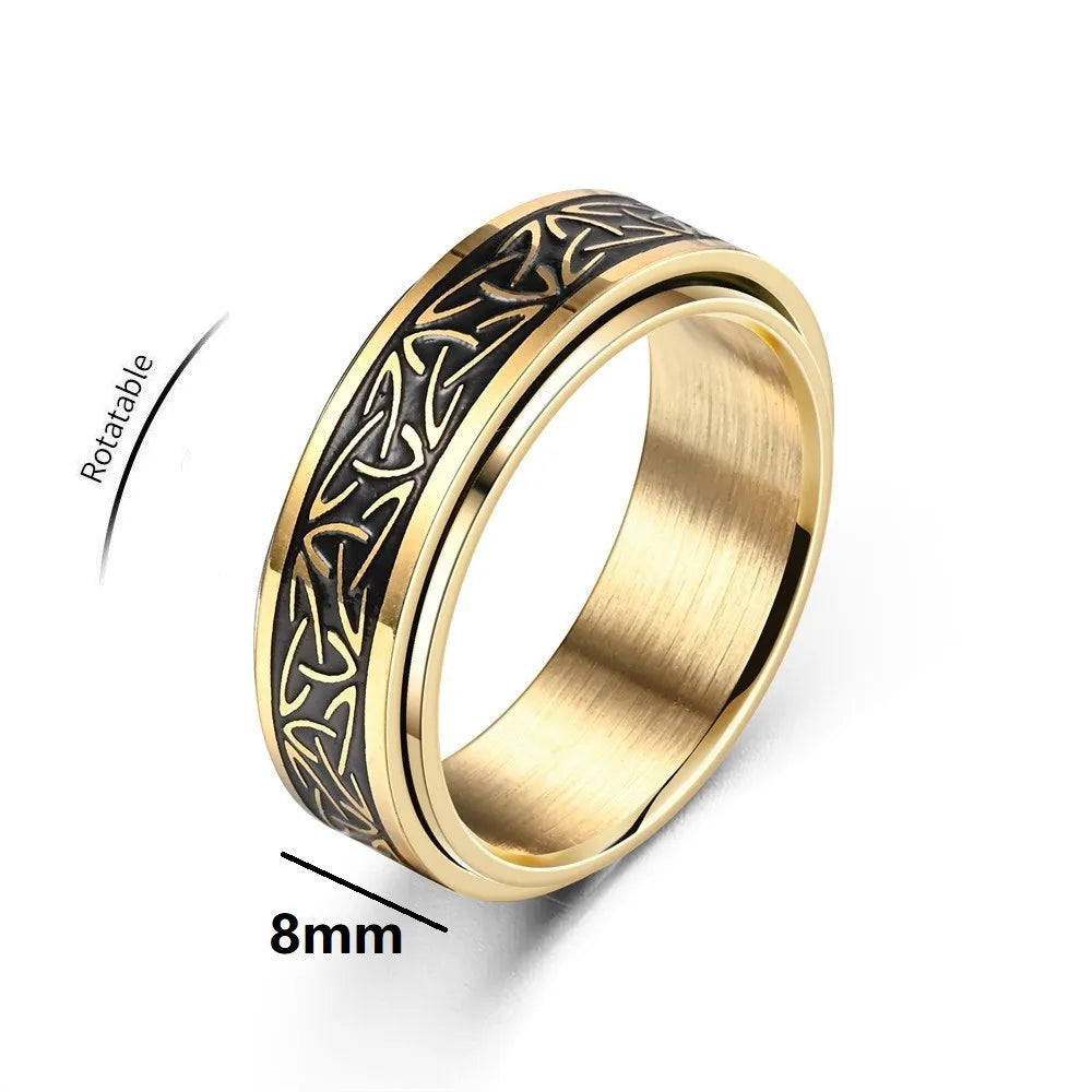 Viking Celtic Knot Rune Rings – Spinning Anti-Stress Stainless Steel