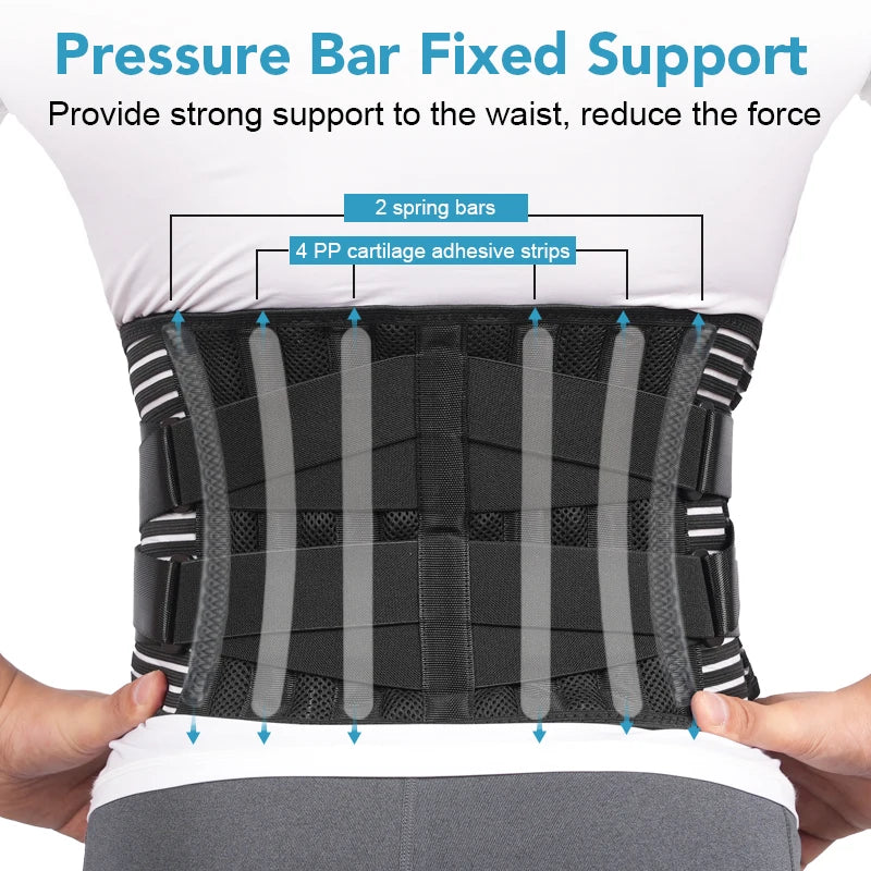 Back Brace for Lower Back Pain – 6-Stay Lumbar Support Belt