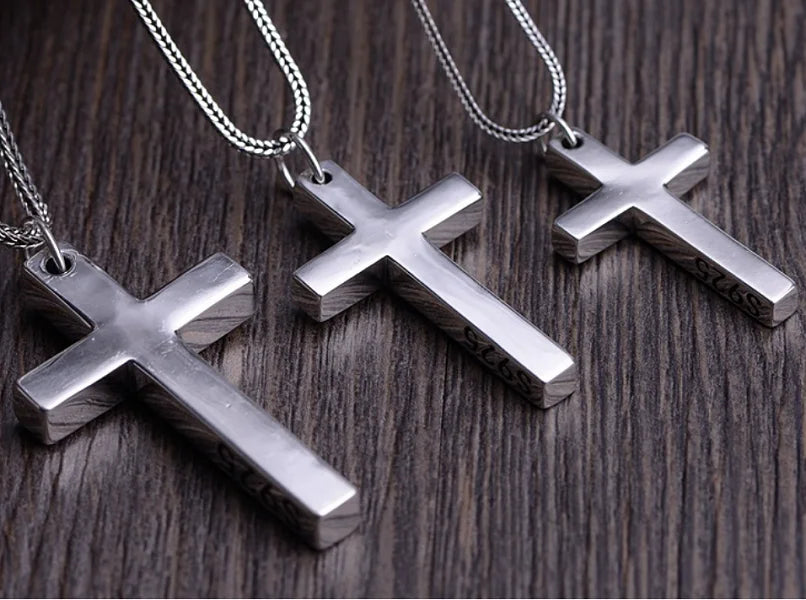 100% Solid S925 Sterling Silver Cross Pendant