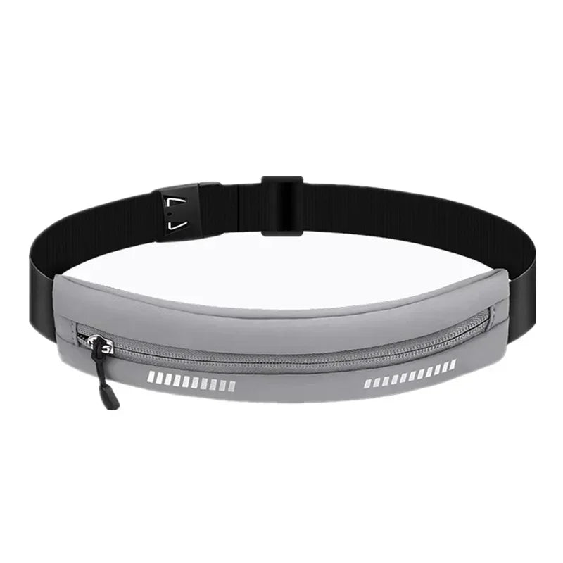 Running Belt with Phone Holder — Waterproof Sports Waist Pack with Reflective Strips