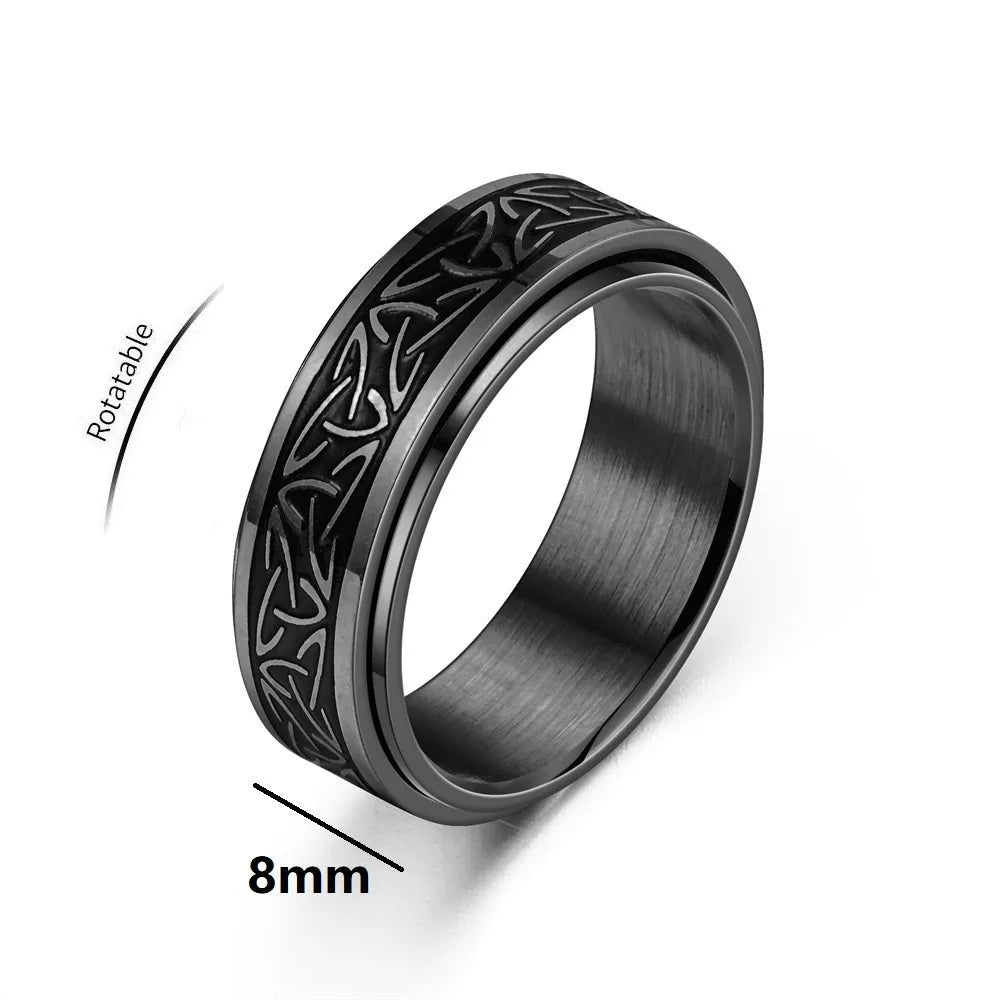 Viking Celtic Knot Rune Rings – Spinning Anti-Stress Stainless Steel
