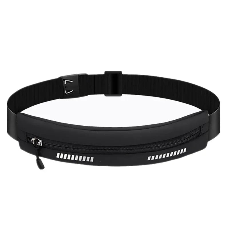 Running Belt with Phone Holder — Waterproof Sports Waist Pack with Reflective Strips