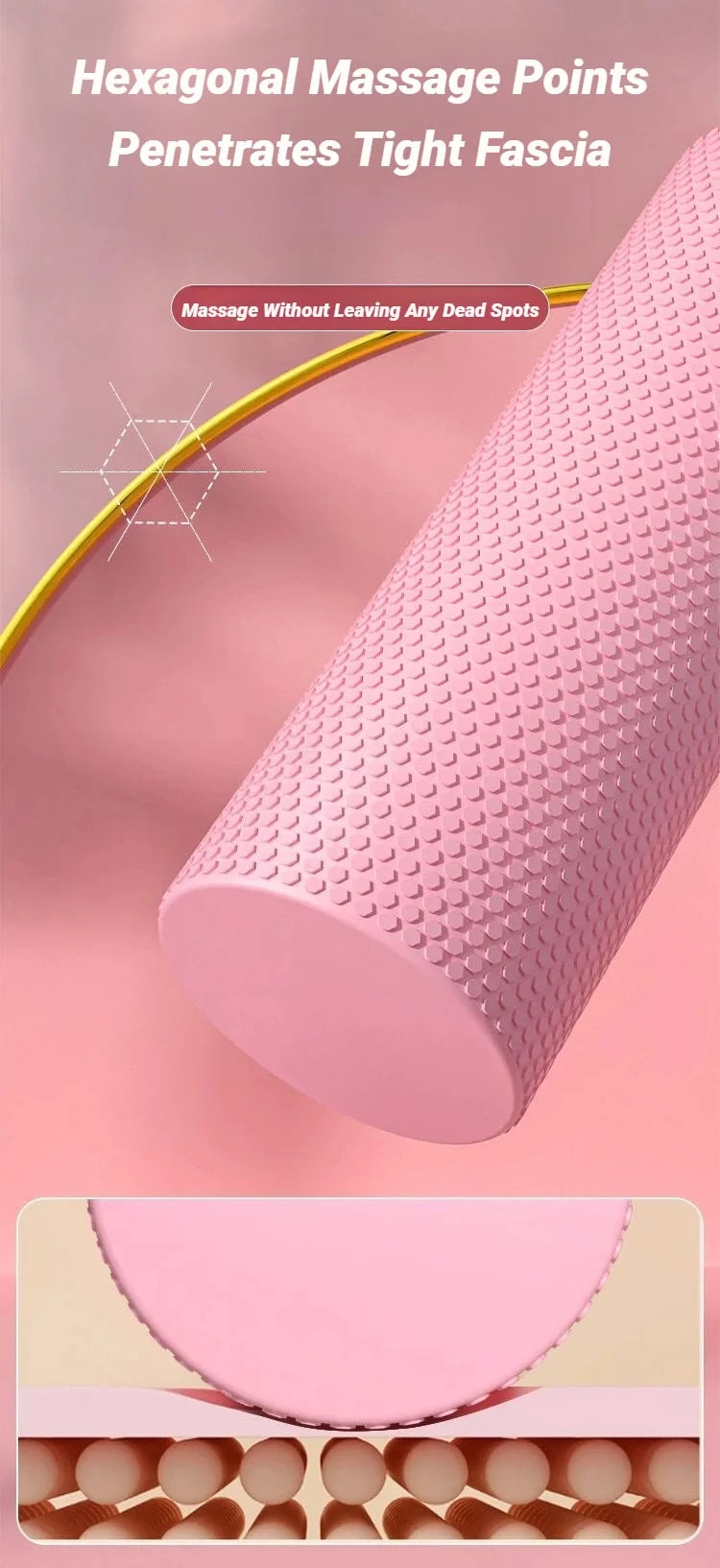 Hexagonal EVA Foam Roller for Pilates & Home Workouts