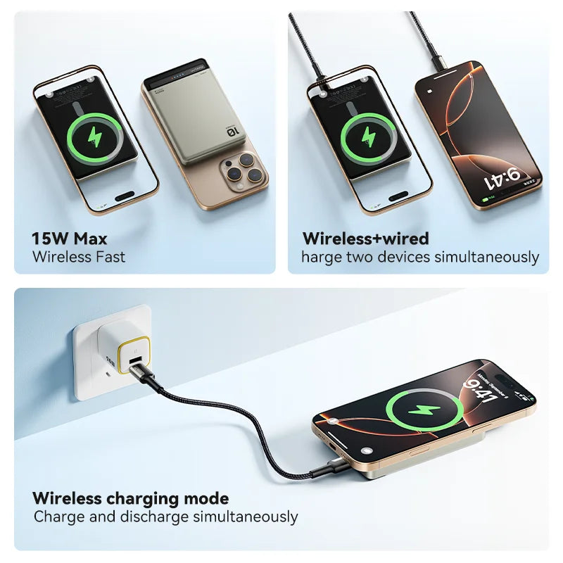 Magnetic Power Bank – 10,000mAh Portable Charger