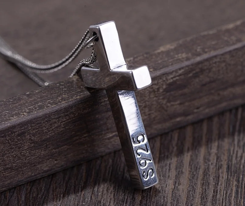 100% Solid S925 Sterling Silver Cross Pendant