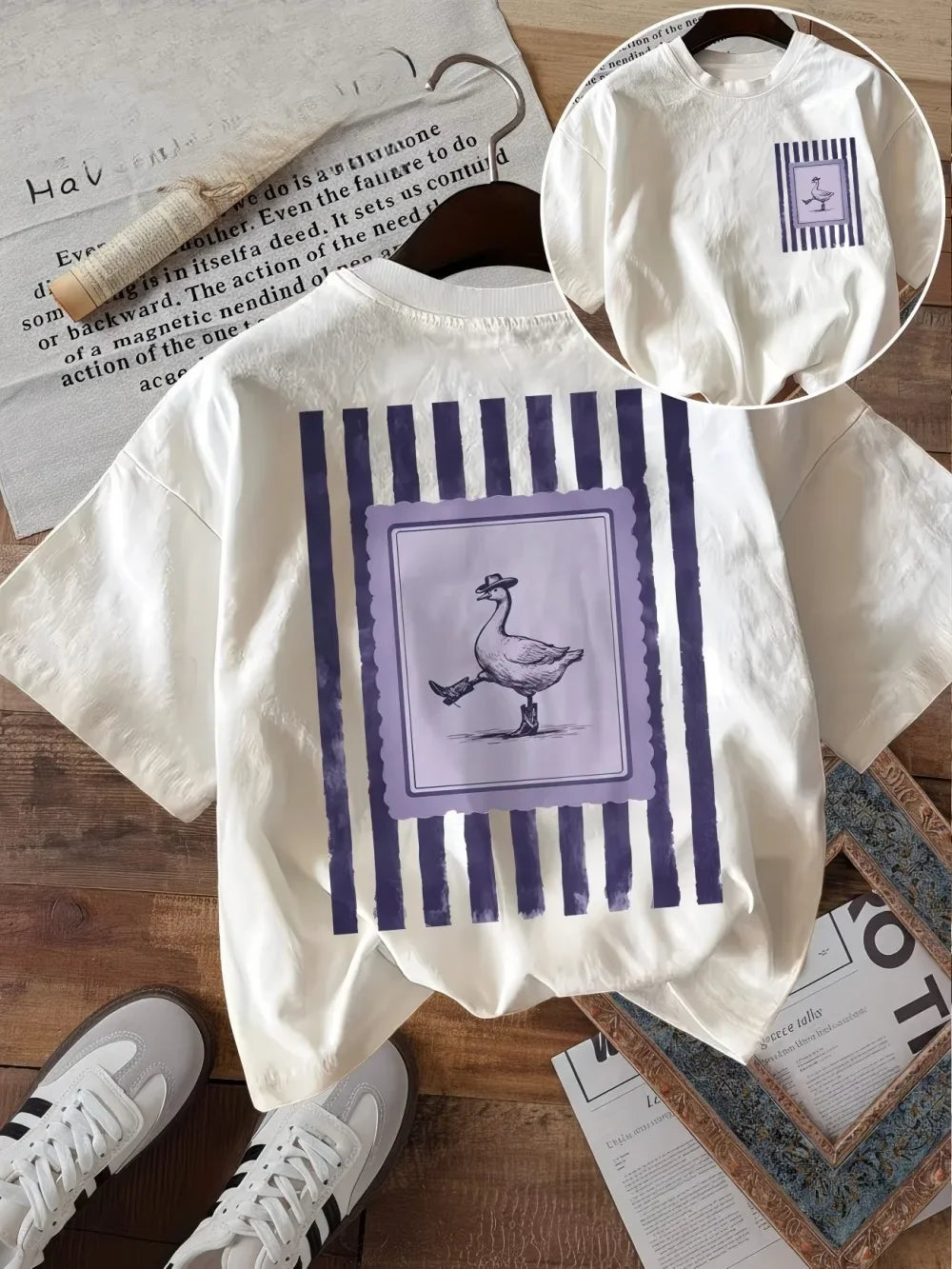 Funny Goose in Boot Graphic T-Shirt — Women's Casual Summer Tee