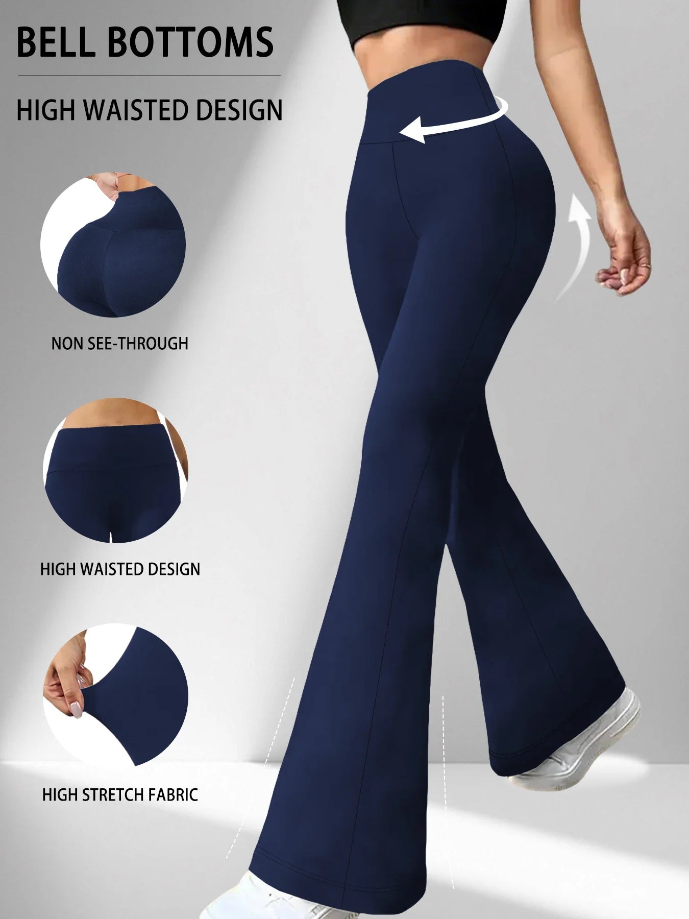 Women's High Waist Flare Leggings | Tummy Control Bell Bottom Yoga Pants