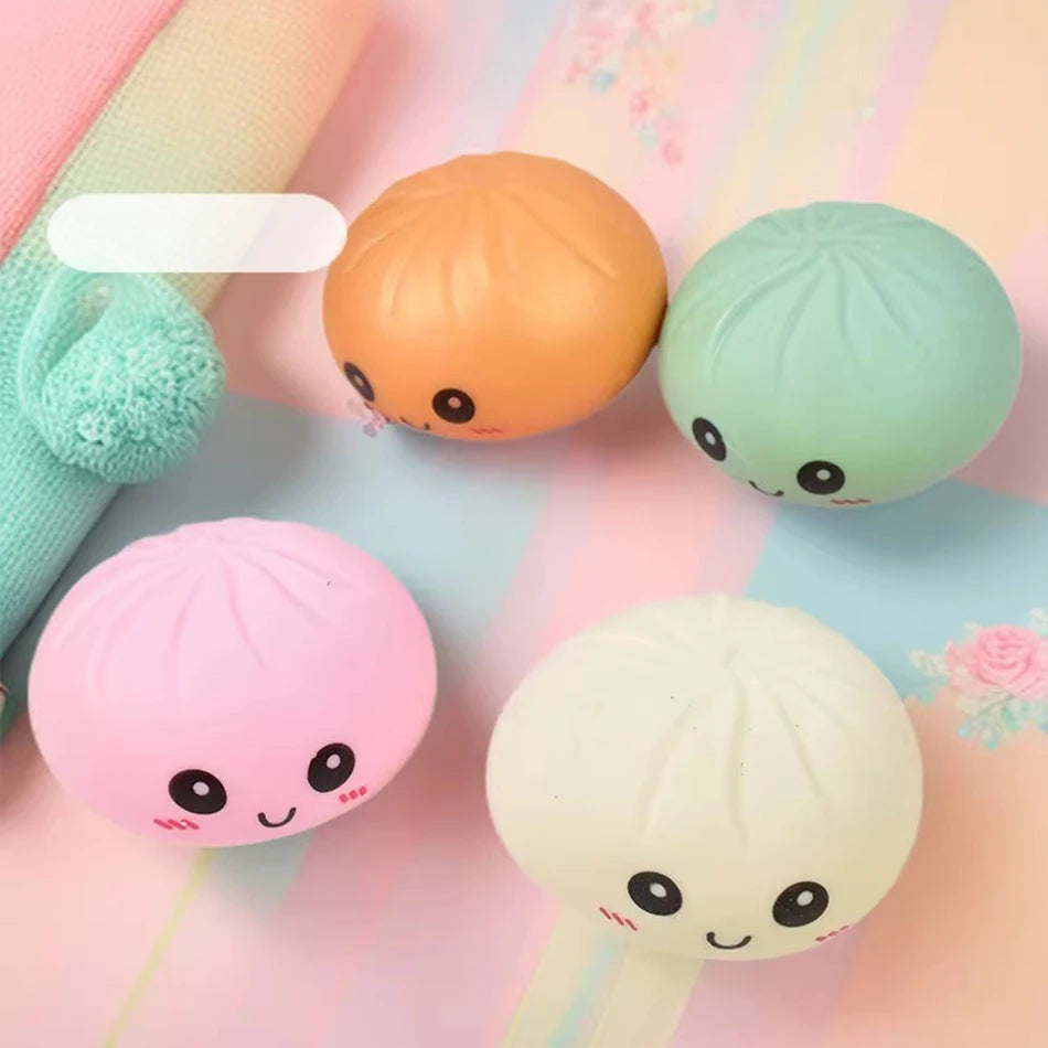 Giant Squishy Dumpling Stress Toy — Soft TPR with Bamboo Steamer