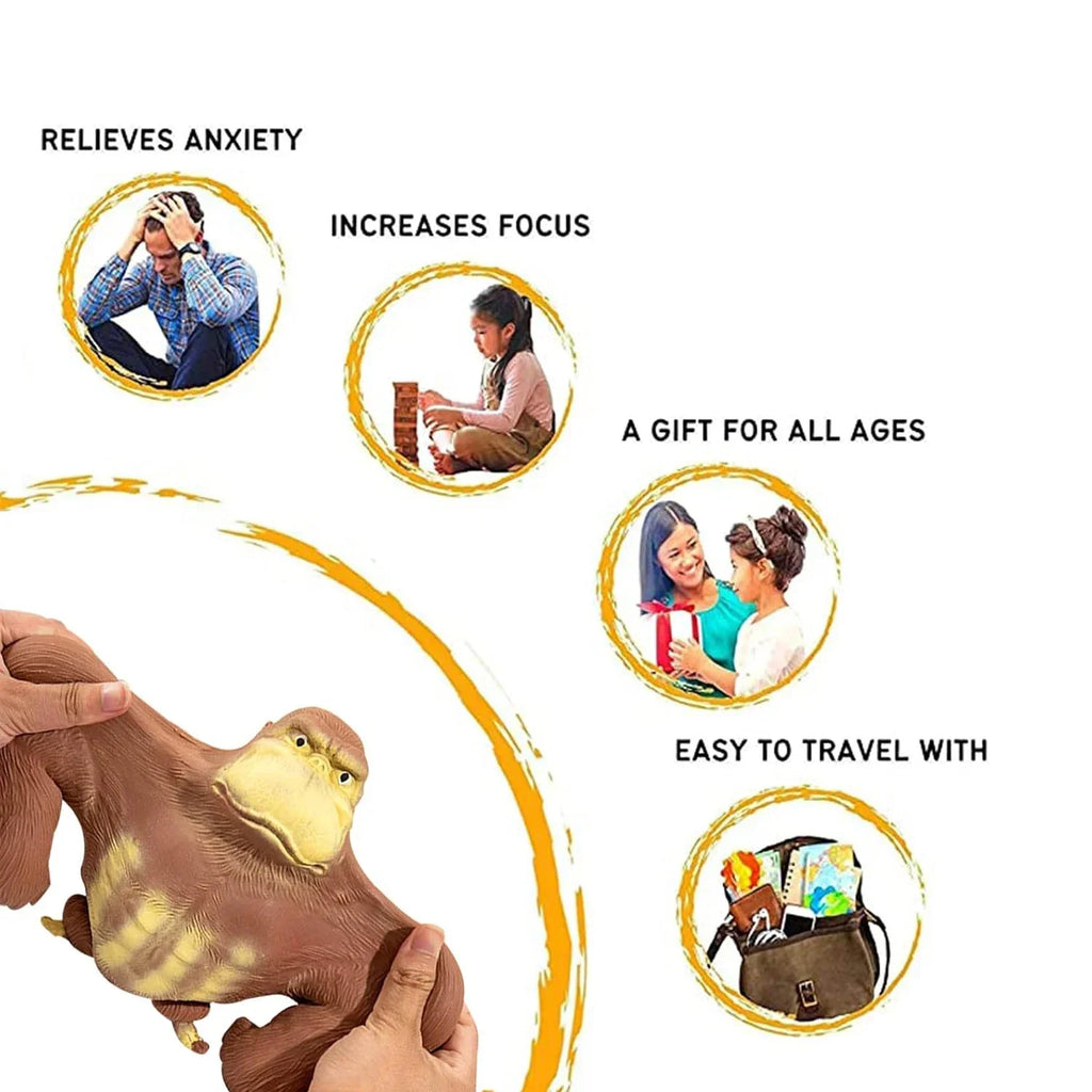 Squeeze & Chill Gorilla Stress Relief Toy – Music-Themed Slow Rebound Fidget