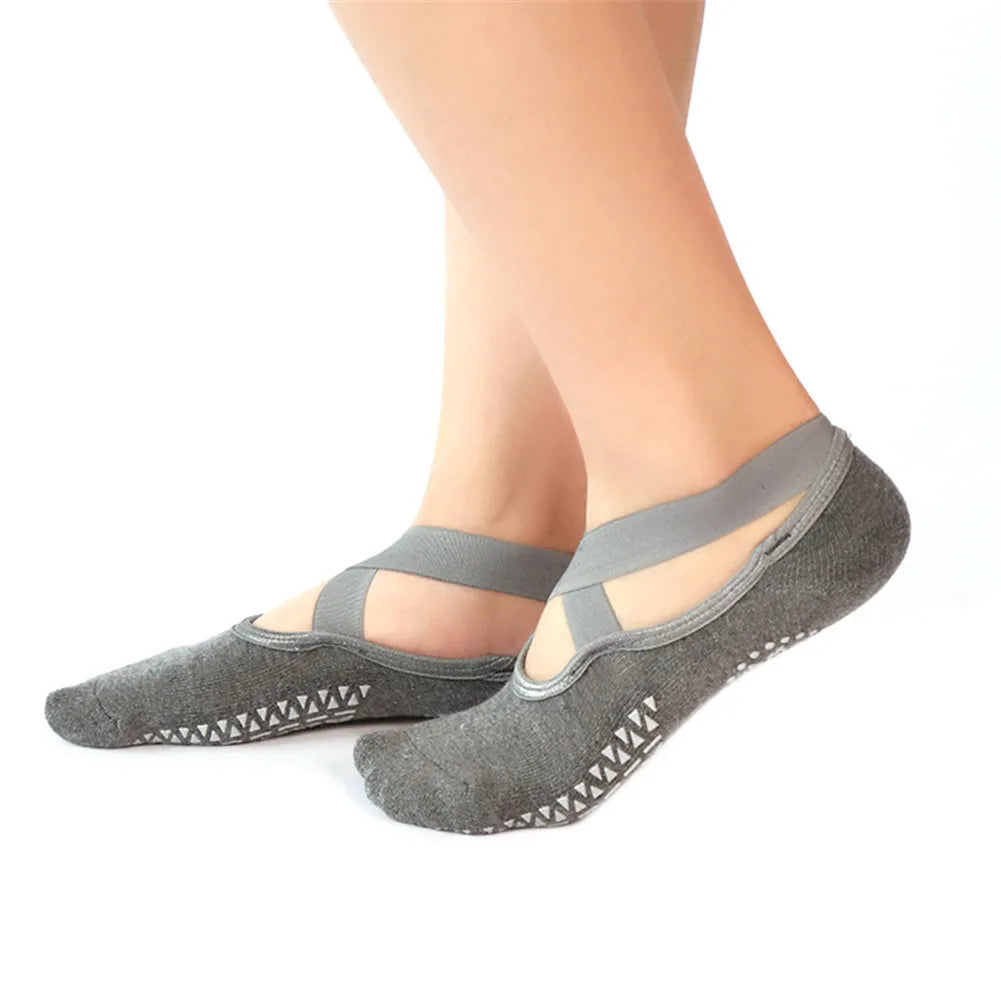 Women's Non-Slip Yoga & Pilates Grip Socks – Cotton Anti-Slip Barre Socks