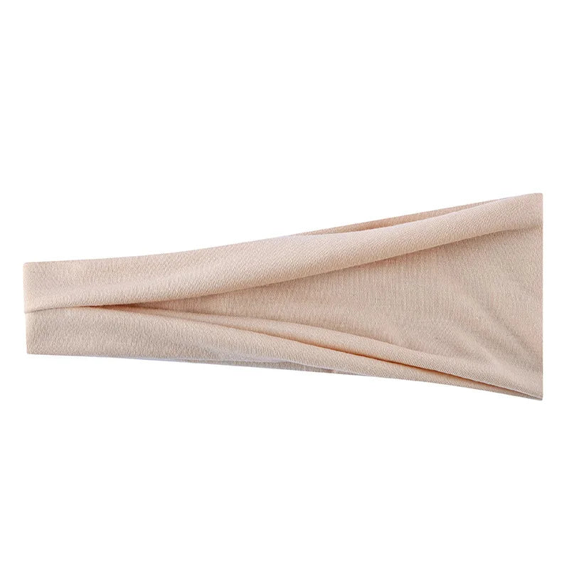 Women's Elastic Turban Headband — Solid Color Hair Wrap for Yoga, Makeup & Everyday Style | 22 Colors