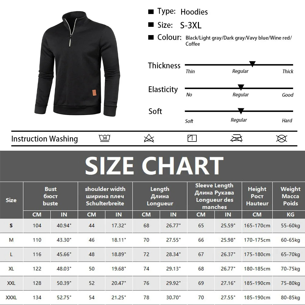 Men's Half-Zip Turtleneck Sweatshirt
