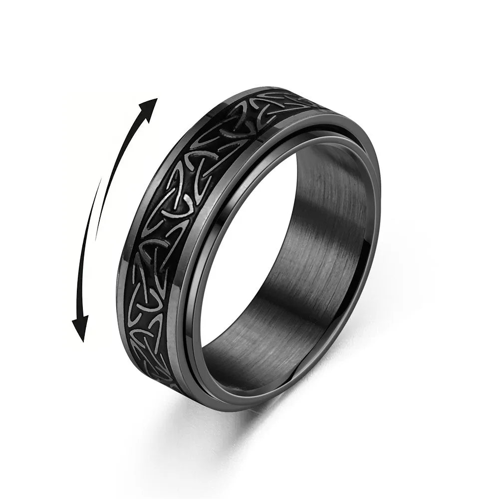Viking Celtic Knot Rune Rings – Spinning Anti-Stress Stainless Steel