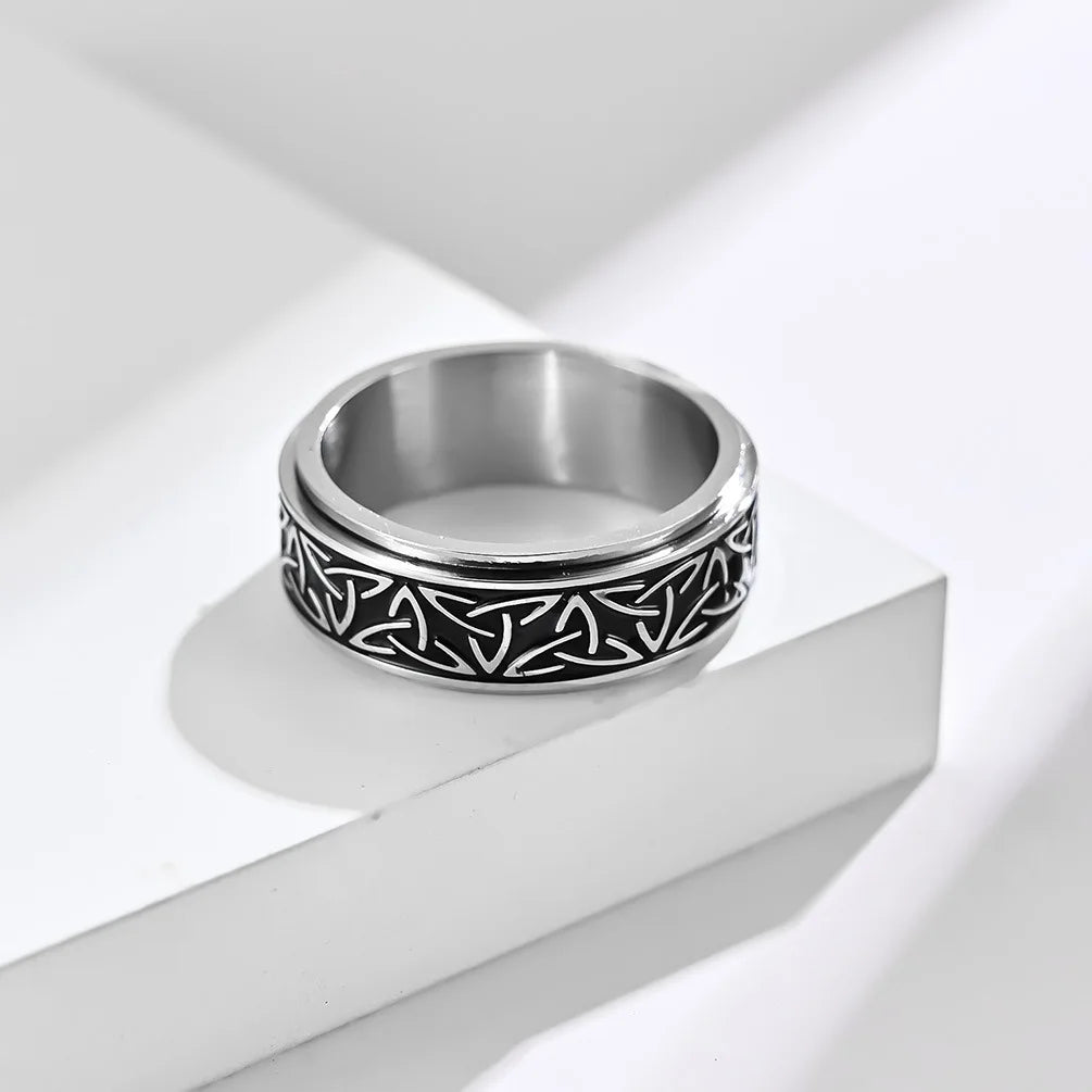 Viking Celtic Knot Rune Rings – Spinning Anti-Stress Stainless Steel