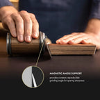 Professional Dual-Angle Knife Sharpening Kit | Roller Sharpener with Diamond Stones & Magnetic Holder