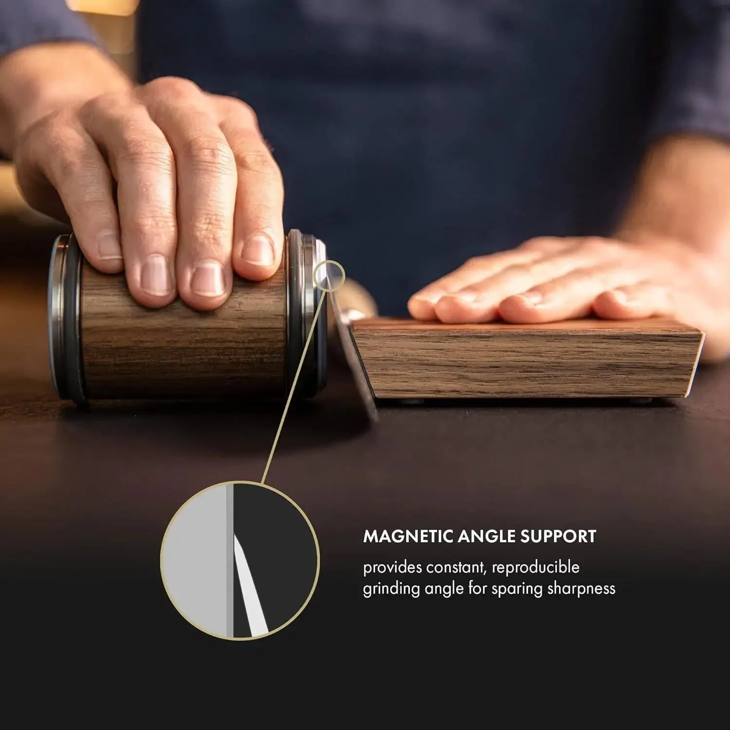 Professional Dual-Angle Knife Sharpening Kit | Roller Sharpener with Diamond Stones & Magnetic Holder